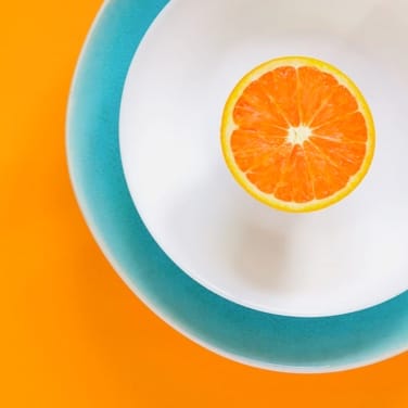 orange on a plate